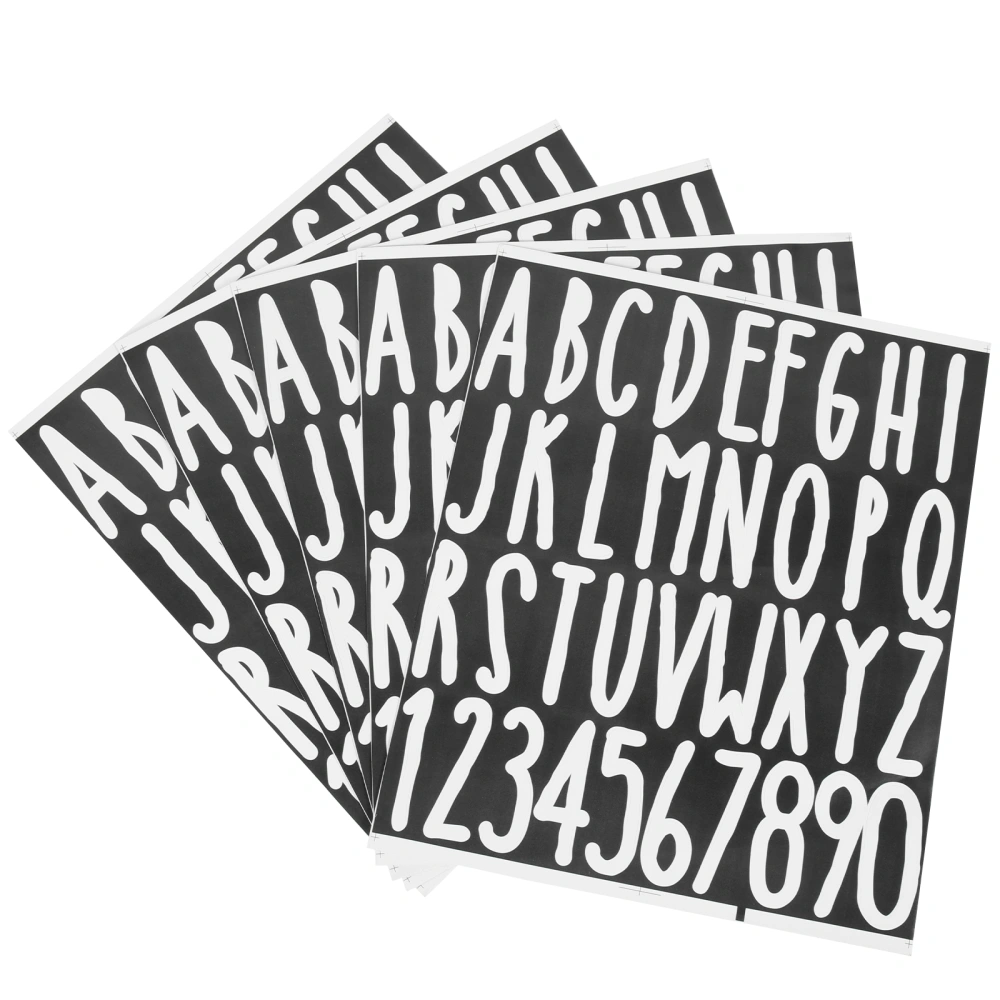 5 Sheets Mailbox Letters Stickers Adhesive Mailbox Numbers for Outside