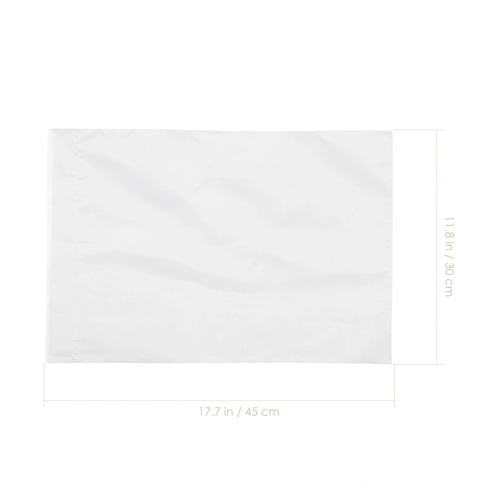 2Pcs Solid White Lawn Flag Blank Yard Flag DIY Blank Garden Flag for Outdoor Decor