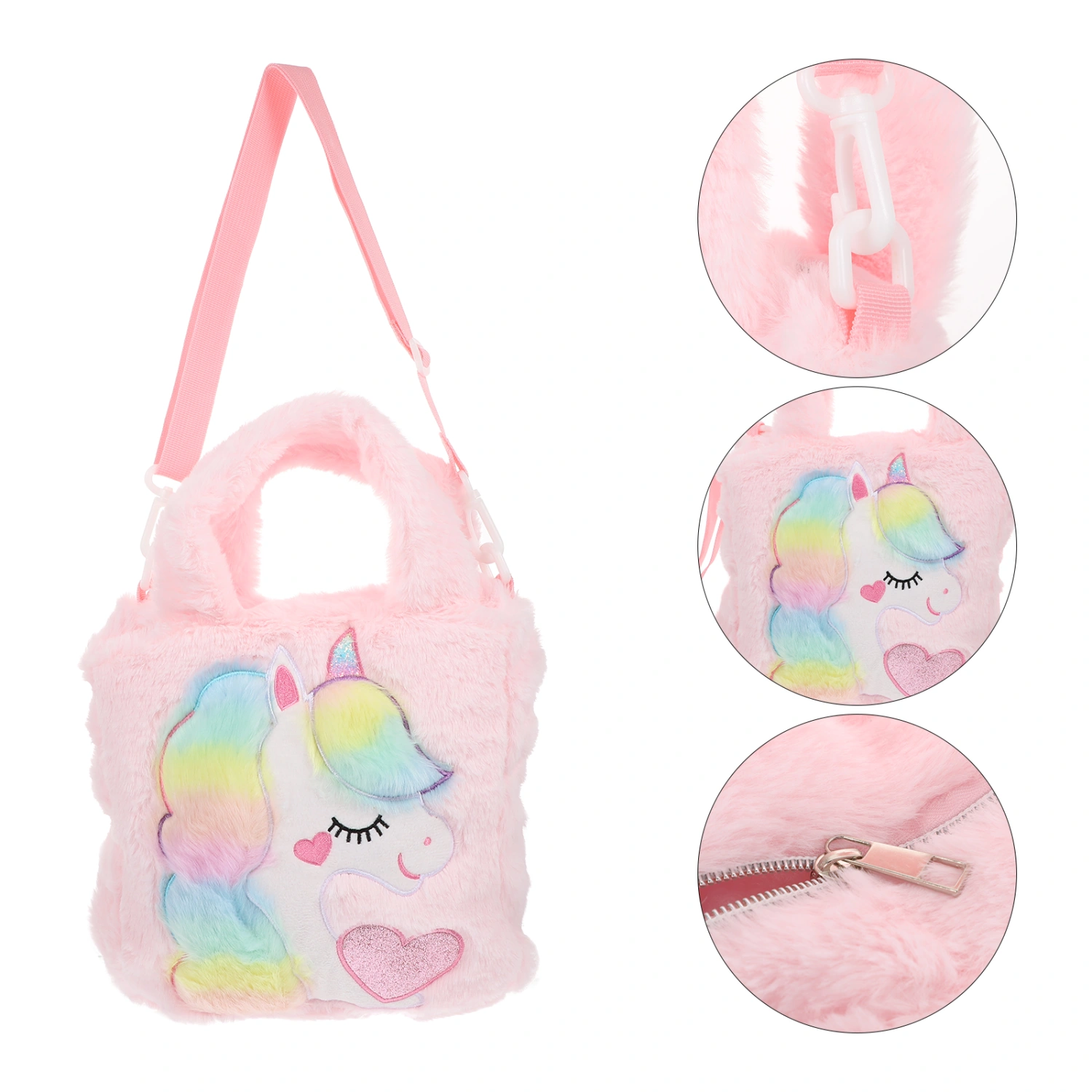 Cartoon Unicorn Cross-body Bag Lovely Unicorn Pattern Single-shoulder Bag for Kids