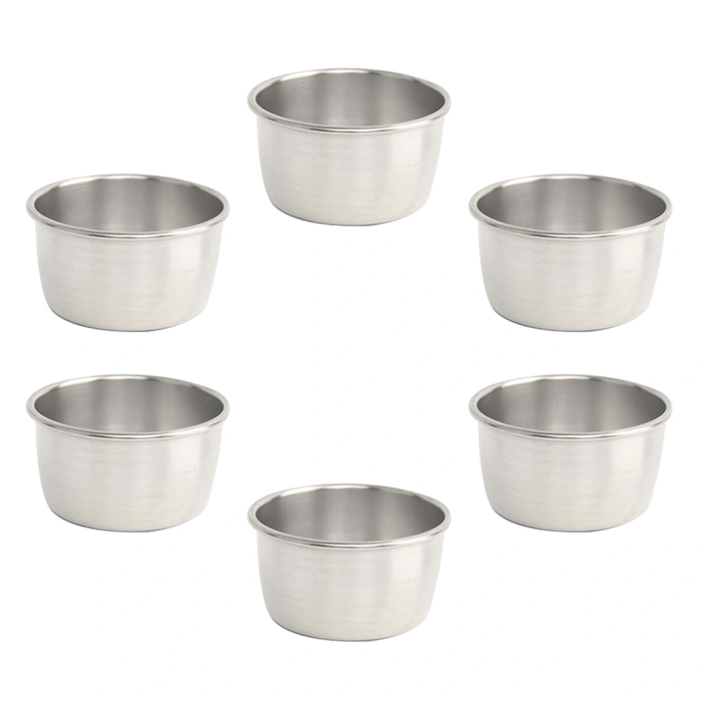 6pcs 80ml Stainless Steel Sauce Cups Seasoning Dishes Food Dipping Bowls Soy Saucer Ketchup Cup (Large Size)