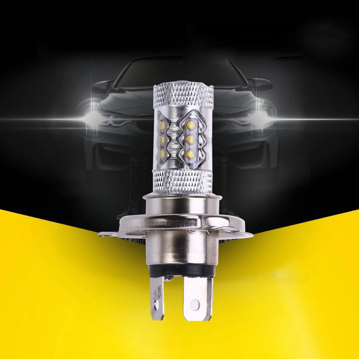 H4 12V 80W High-power LED Car Automobile Front Fog Lamps Headlight Foglight