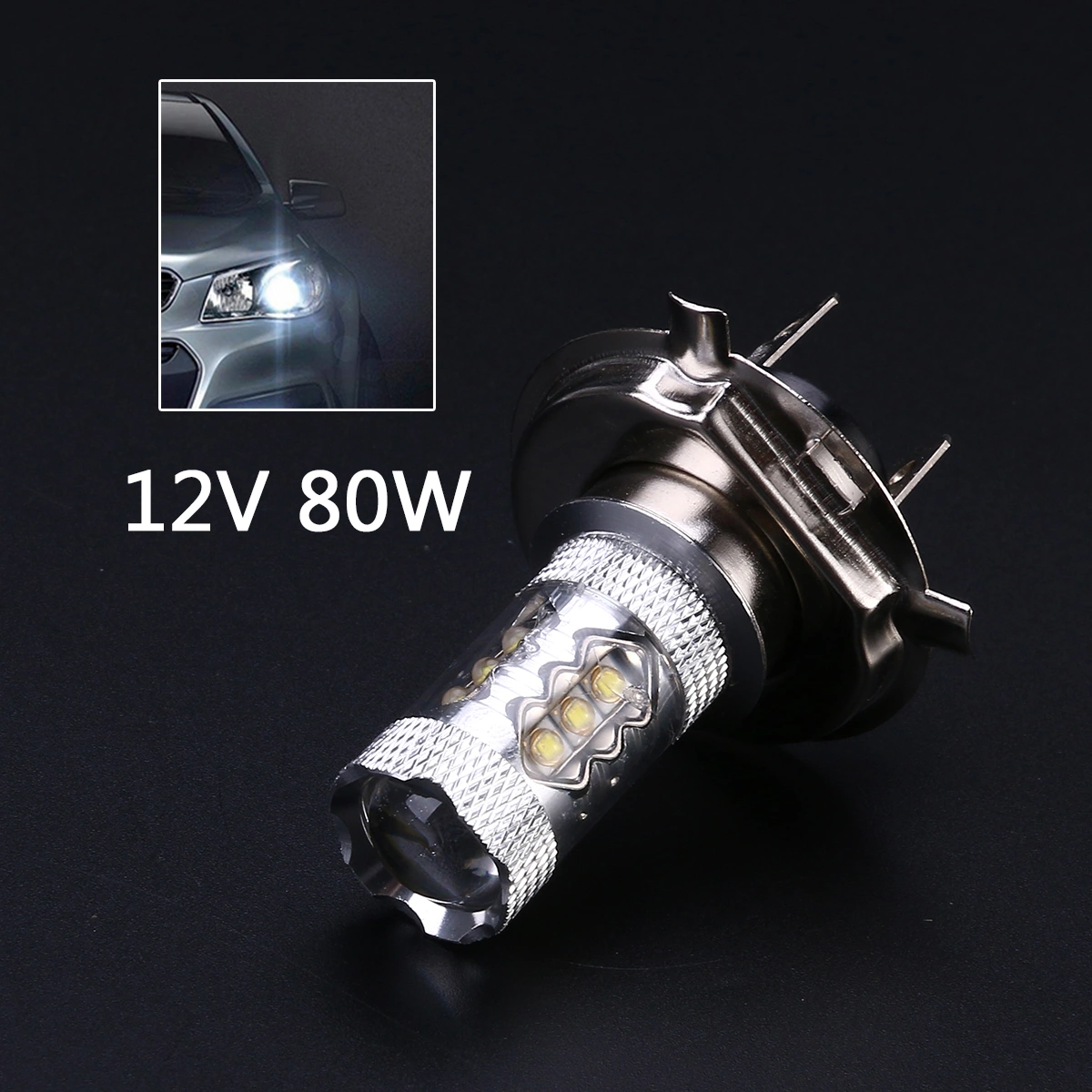 H4 12V 80W High-power LED Car Automobile Front Fog Lamps Headlight Foglight