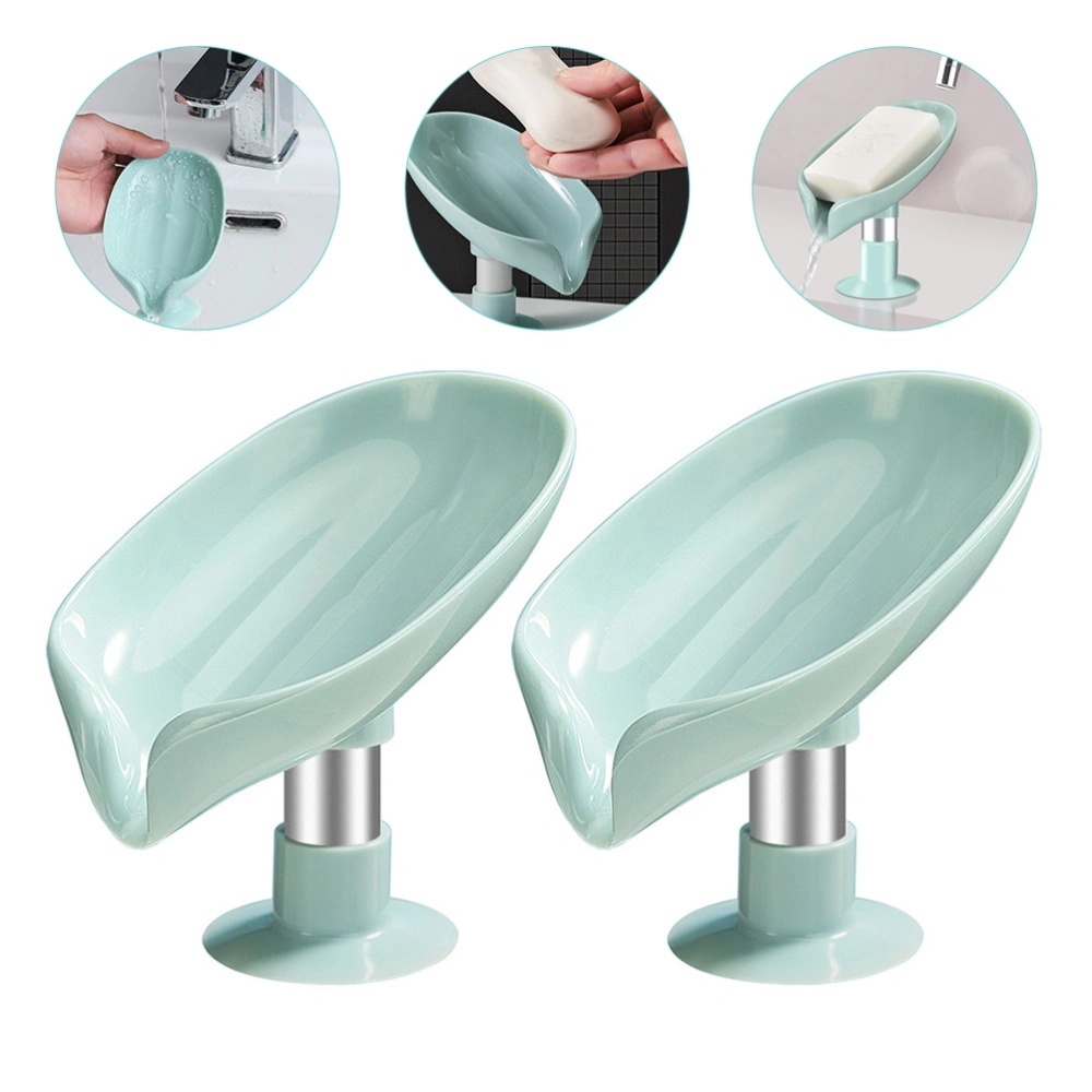 2Pcs Soap Draining Dish Holder Soap Holder Suction Cup Soap Dish Portable Soap Container