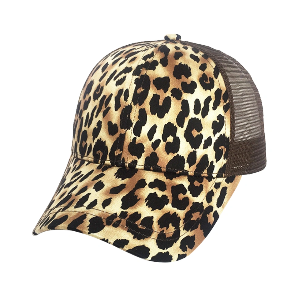 Women Men Caps Leopard Hat Outdoor Summer Sun Protection Hat Casual Sports Mesh Baseball Caps