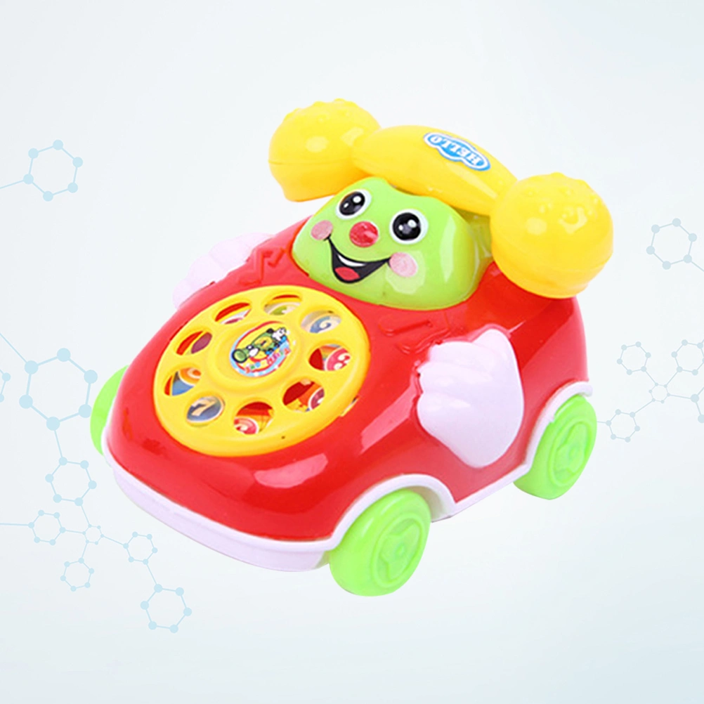1pcs Kid Simulation Cable Phone Toys Cartoon Telephone Learning Educational Toys for Kids Gifts (Random Color)