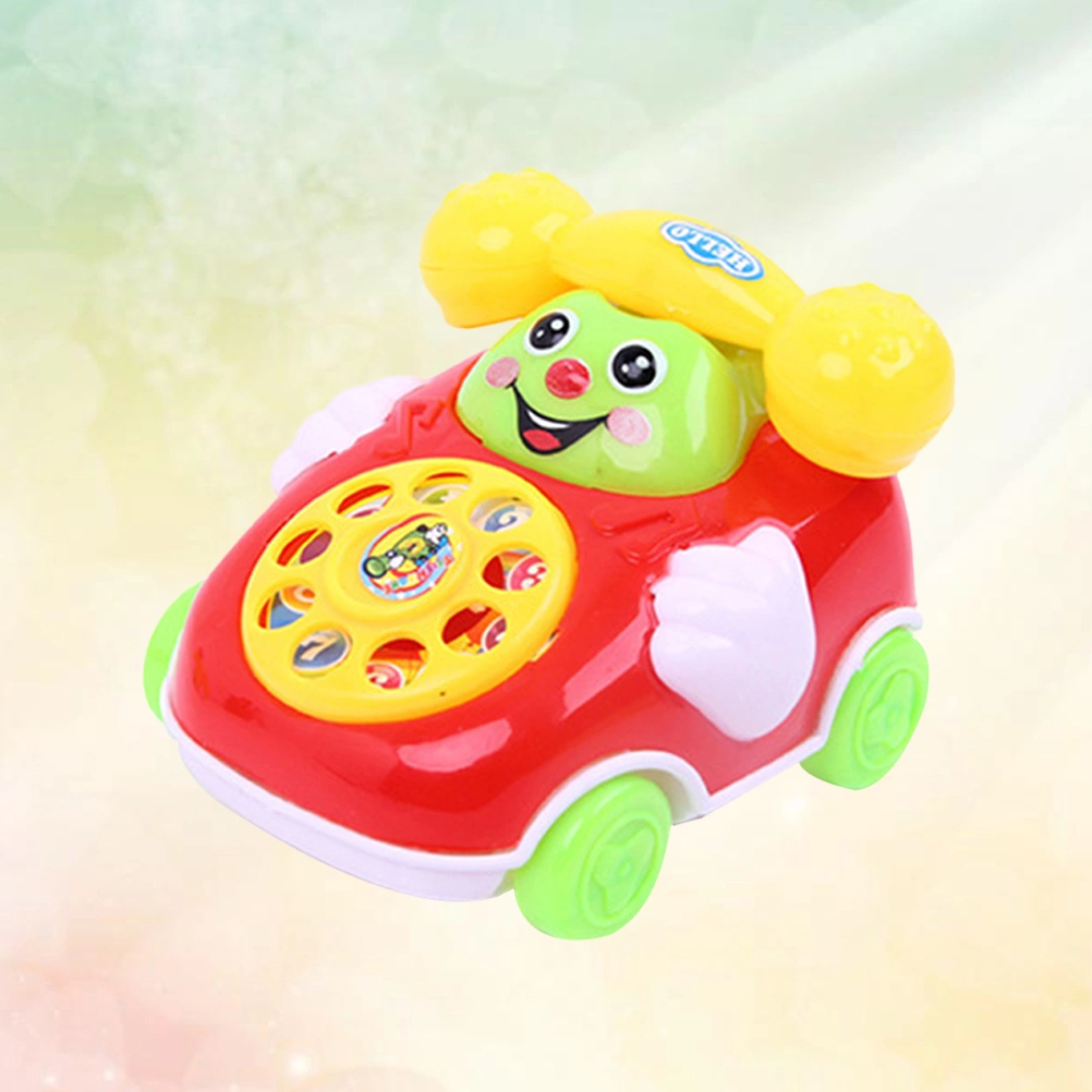 1pcs Kid Simulation Cable Phone Toys Cartoon Telephone Learning Educational Toys for Kids Gifts (Random Color)
