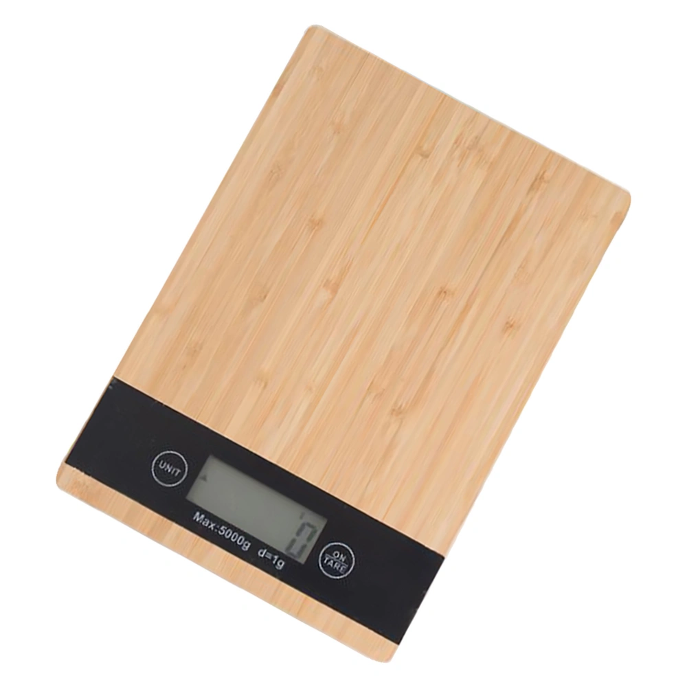 Kitchen Electronic Scale Bamboo Surface Platform Digital Scale Food Cooking Scale for Coffee Tea Leaf Kitchen without Battery