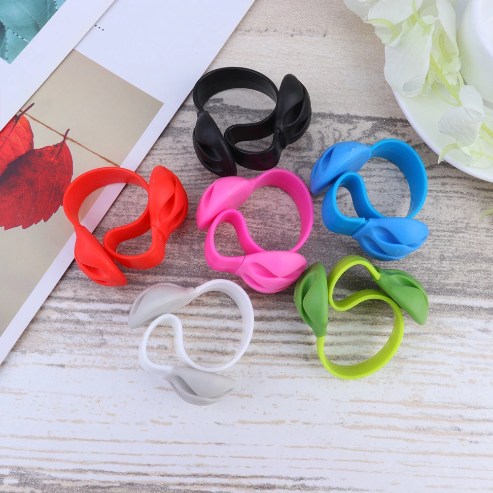 6Pcs Creative Mini Cable Organizer Different Office Table Cable Cord Management (Beige + Black + Green + Rosy + Blue + Red)