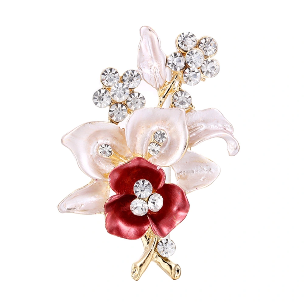 Elegant Flower Shaped Brooch Alloy Rhinestone Brooch Pin Breastpin Jewelry Accessories Corsage Gift for Mother's Day