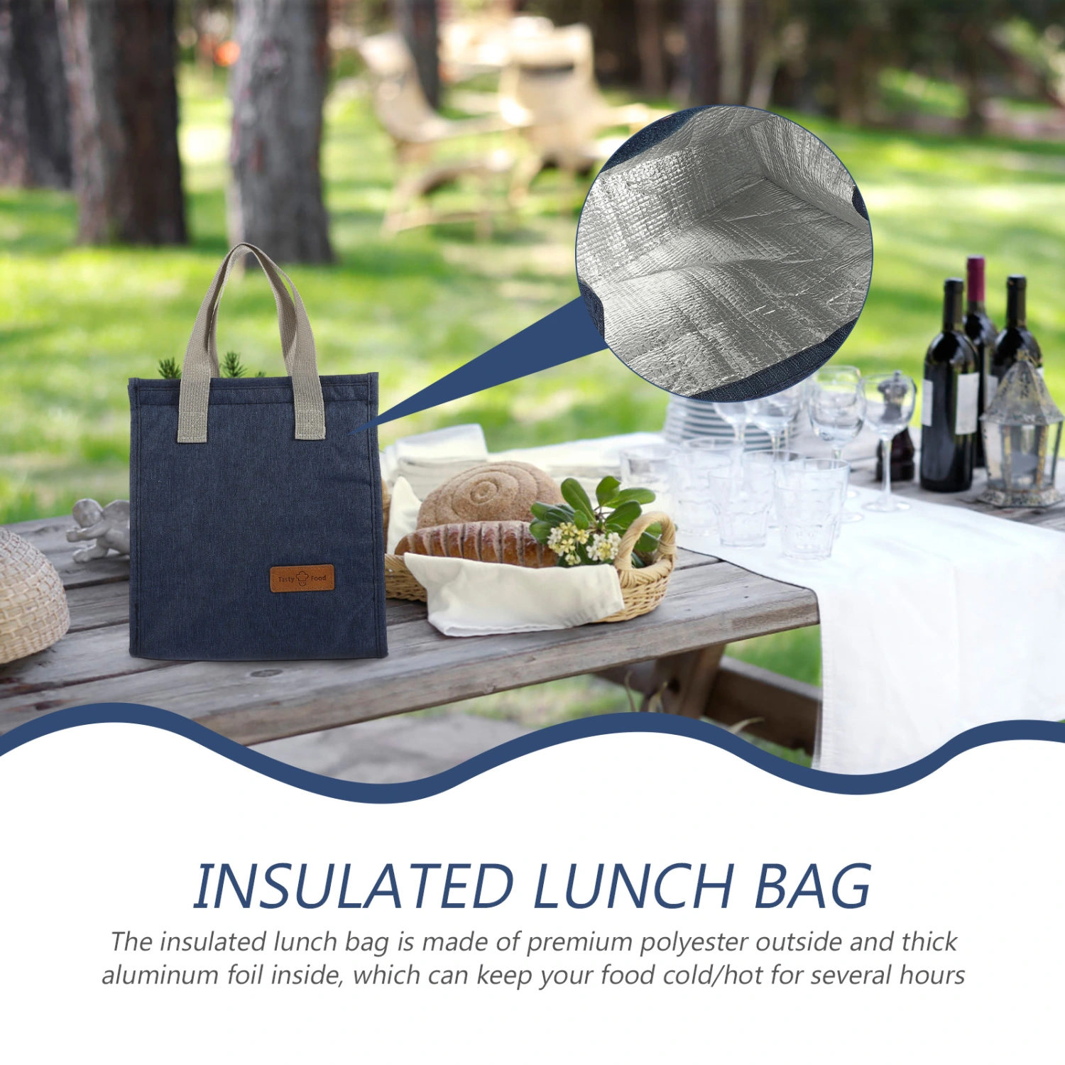 Portable Bento Box Bag Lunch Carrying Bag Handheld Food Pouch Thermal Food Bag Lunchbox Container