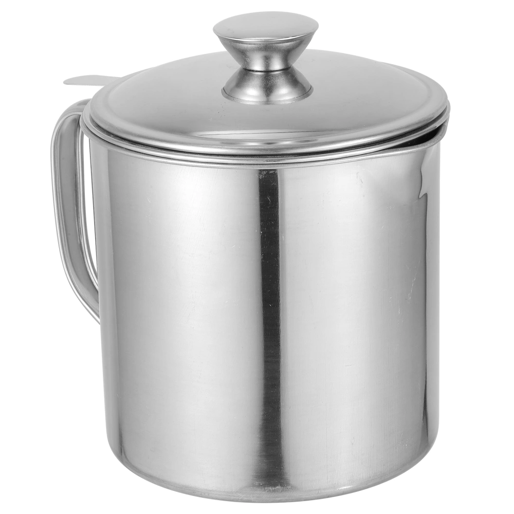 Bacon Grease Container with Strainer Stainless Steel Oil Pot Household Grease Container