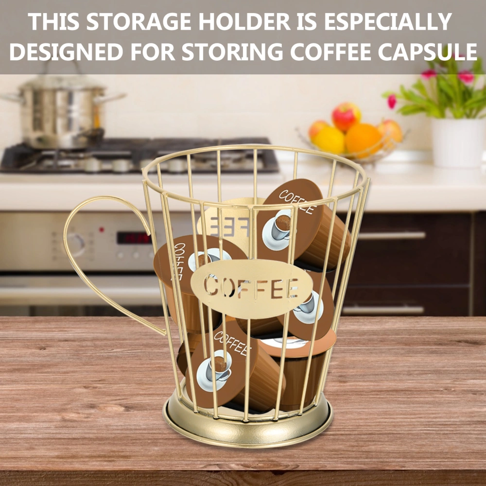 Iron Coffee Capsule Storage Basket Cup Shaped Coffee Pod Organizer Holder