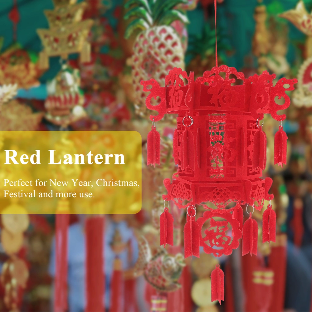 2Pcs Spring Festival Non-woven Lantern Decorative Chinese Style Lantern Red