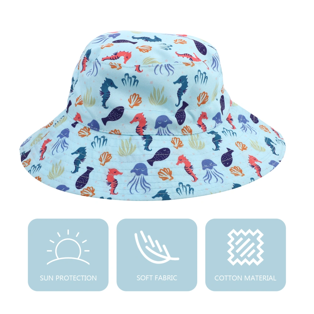 Kids Sun Protection Summer Sun Hat Bucket Hat with Adjustable Chin Strap