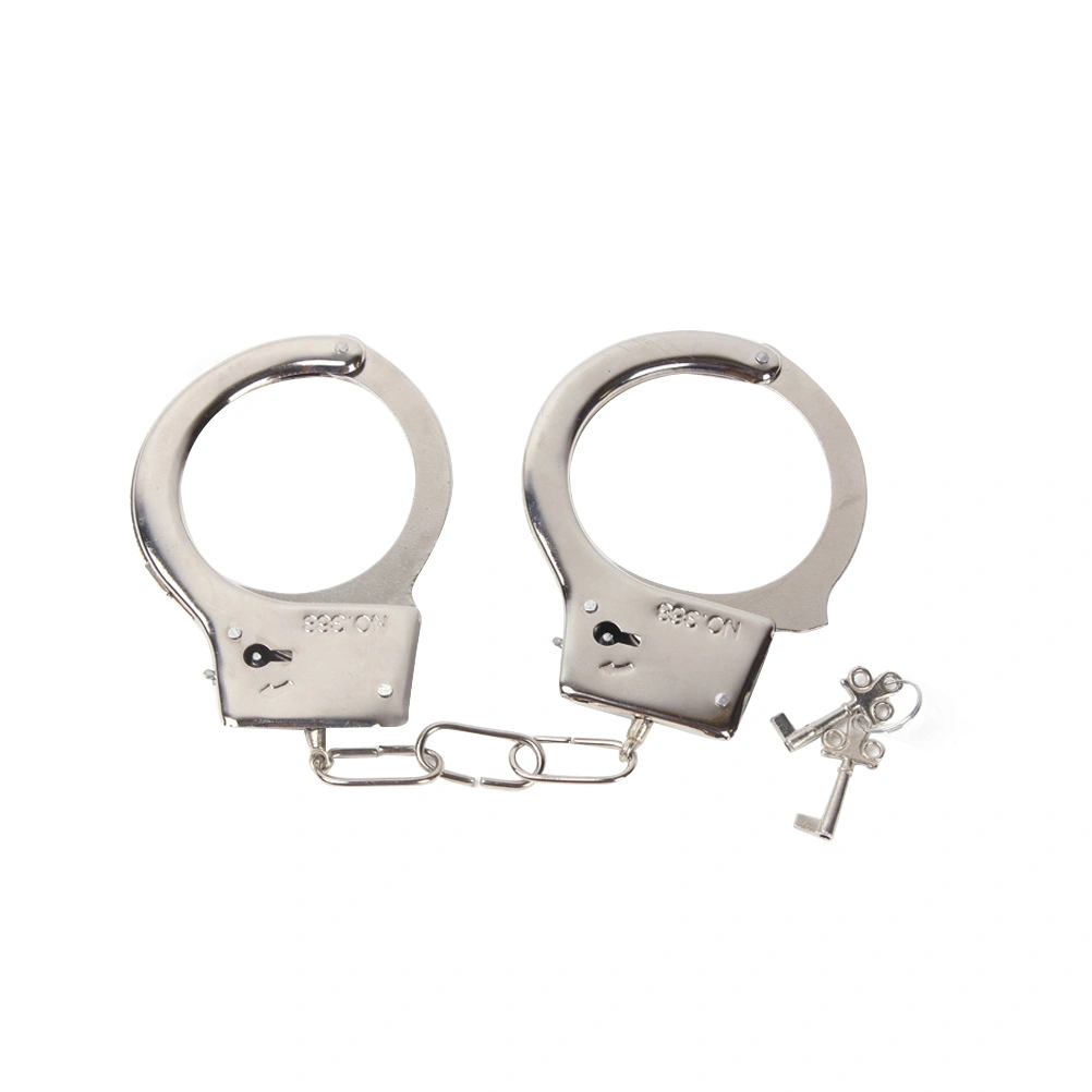 Kids Play Toy Metal Handcuffs with Key for Police Role Play Costume Accessories Metal Handcuffs