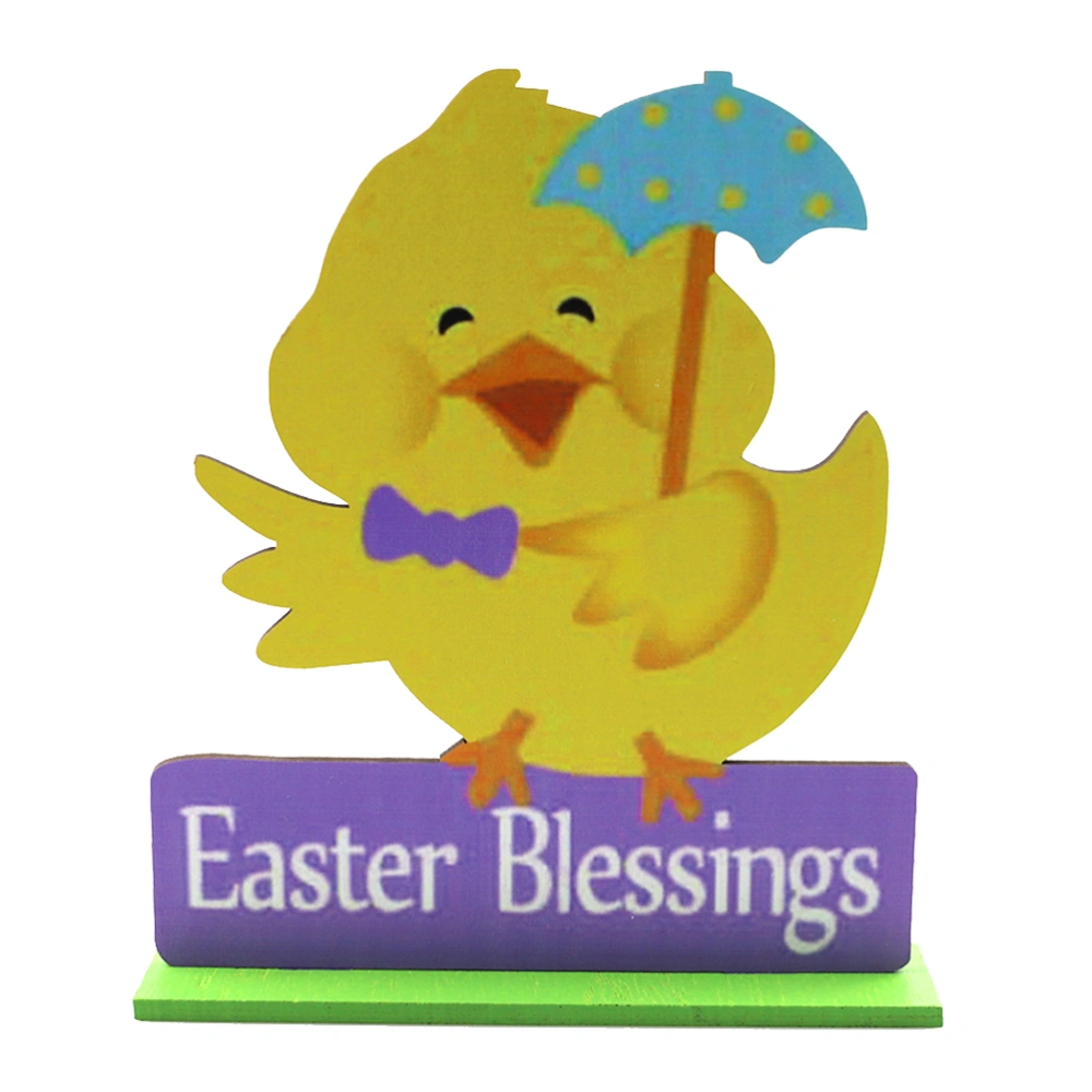 Creative Cartoon Easter Decor Unique Desktop Adornment Party Wood Ornament