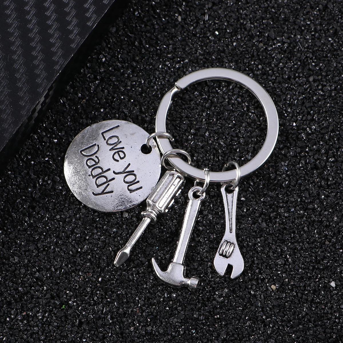 Father's Day Gift Love You Daddy Father Keychain Jewelry Key Ring Mini Repair Tools Pendants Keyring for Dad Daddy Father from Daughter or Son (3)