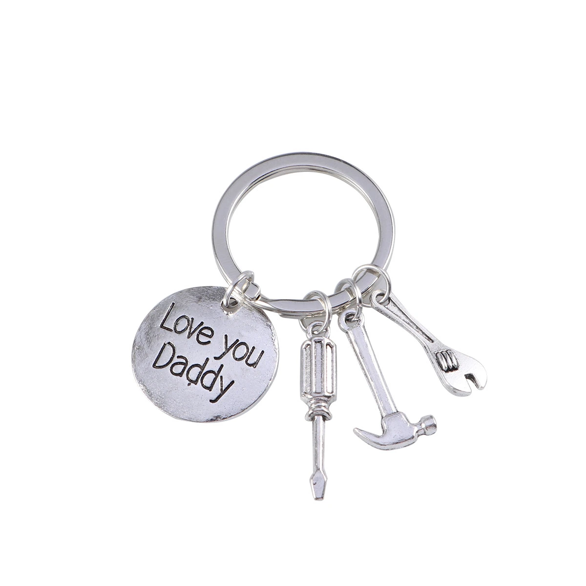 Father's Day Gift Love You Daddy Father Keychain Jewelry Key Ring Mini Repair Tools Pendants Keyring for Dad Daddy Father from Daughter or Son (3)
