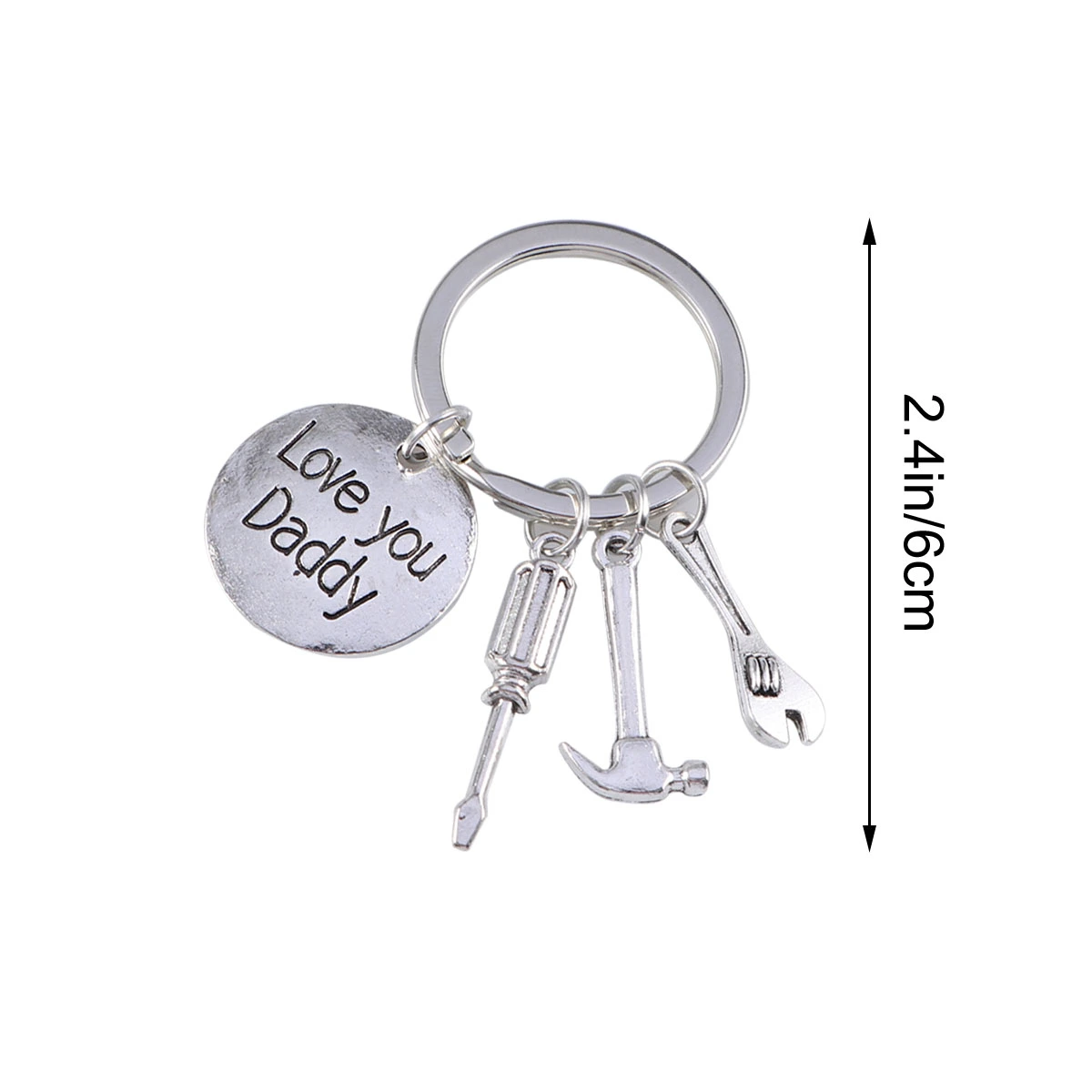 Father's Day Gift Love You Daddy Father Keychain Jewelry Key Ring Mini Repair Tools Pendants Keyring for Dad Daddy Father from Daughter or Son (3)