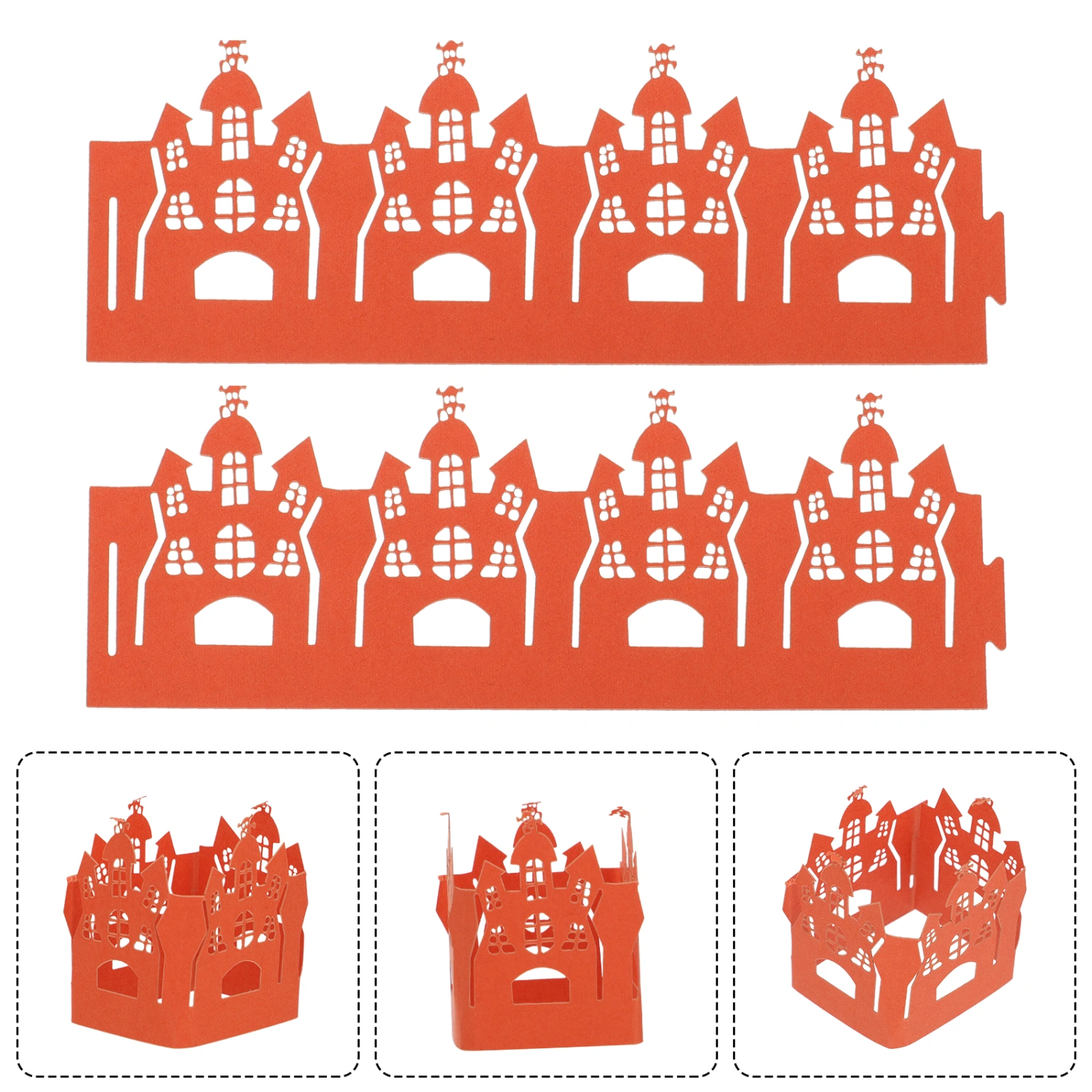 20pcs Halloween Castle Candle Holder Candle Wraps Hollow Paper Lampshade