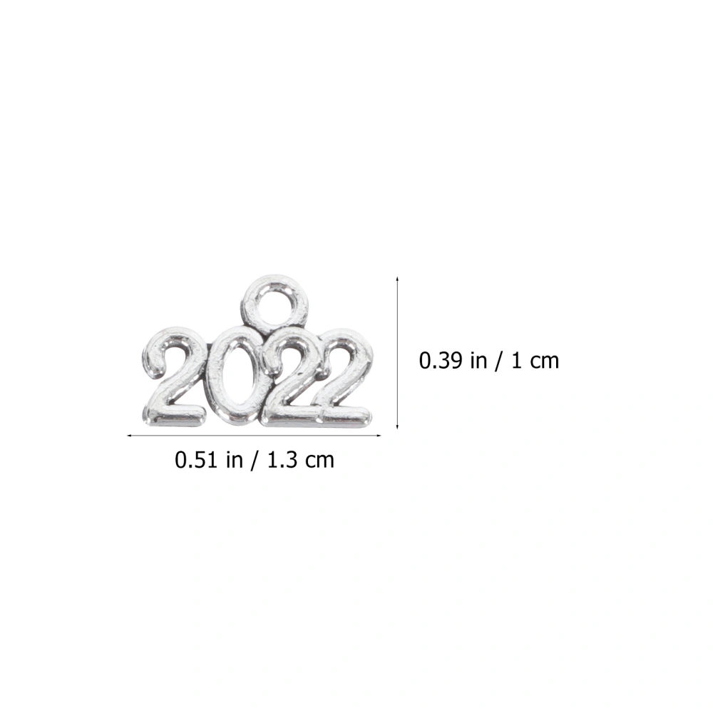 140Pcs Number Charms Alloy 2022 Number Pendants DIY Jewelry Making Accessories