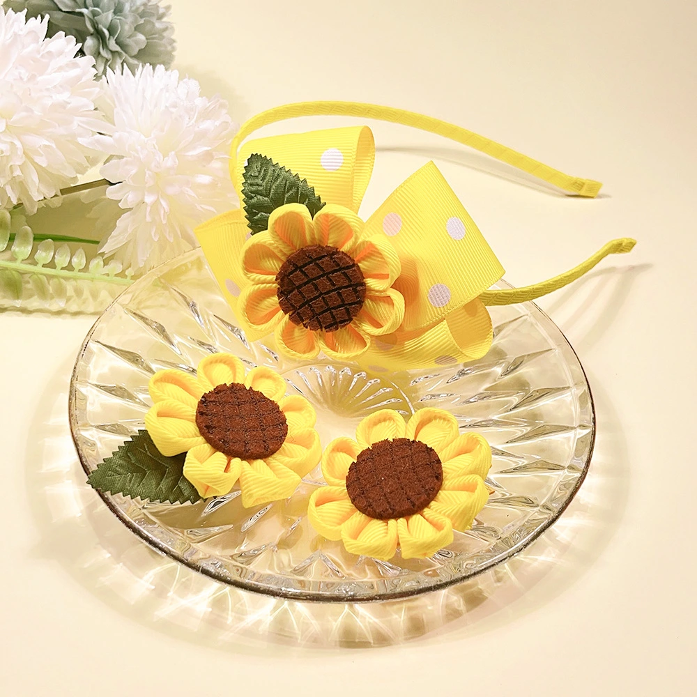 Girls Fashion Simple Sunflower All-inclusive Bow Headband