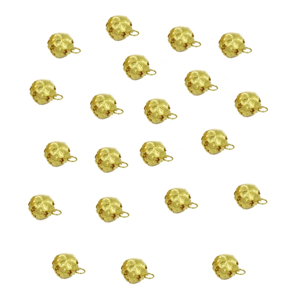 100pcs DIY Jingle Bells Creative Hollow Bells Pet Jewelry Accessories DIY Art Craft Decoration Ornament (Golden, 14mm)