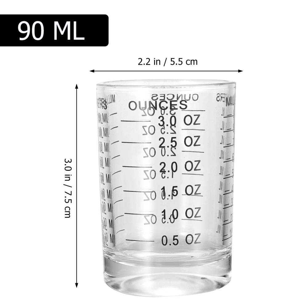 3 Pcs Transparent Graduated Cups Glass Measuring Glass Coffee Milk Measuring Cup