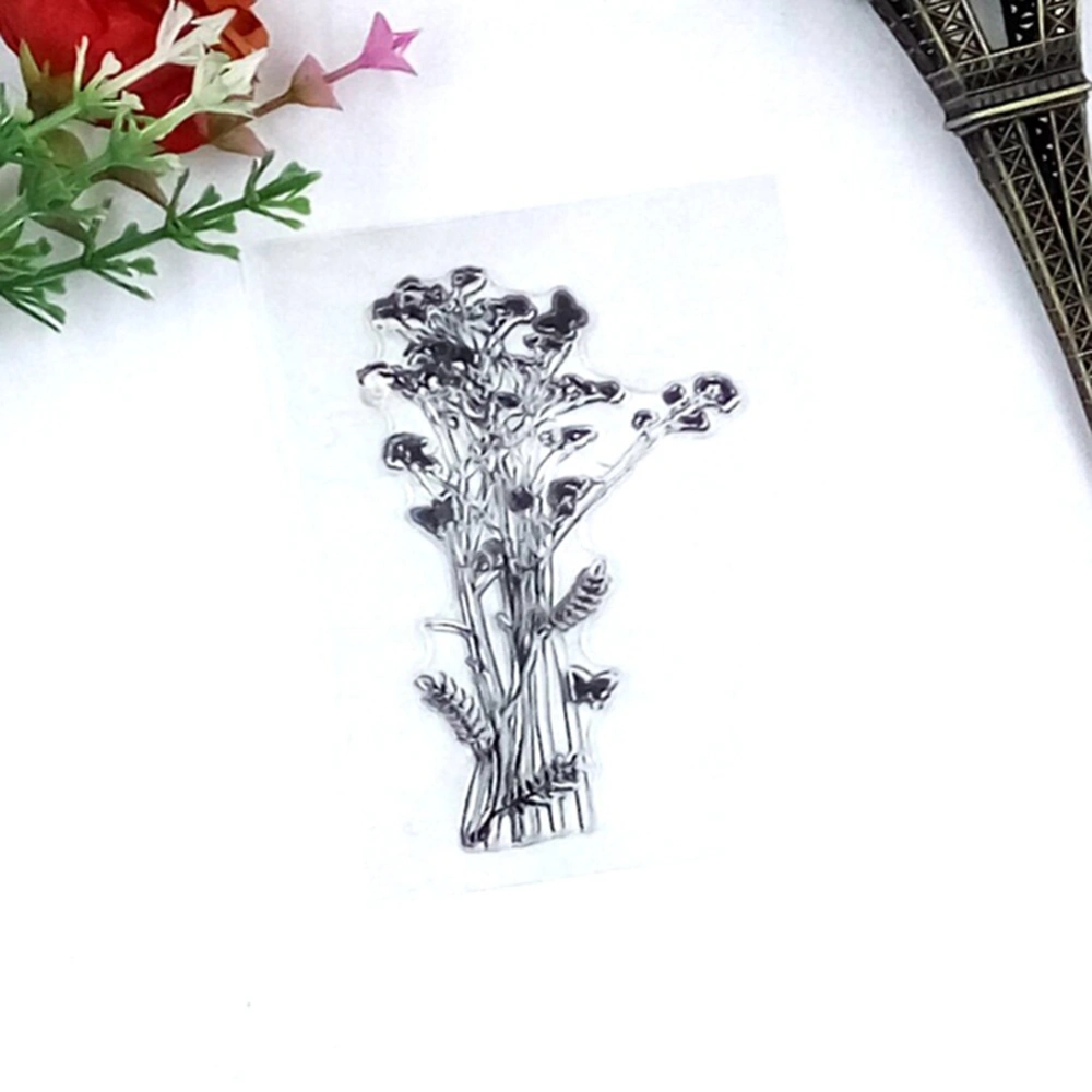 3PCS Plant Pattern Clear Stamp Transparent Seal Stamps for DIY Scrapbooking Craft Photo Album Diary Decoration