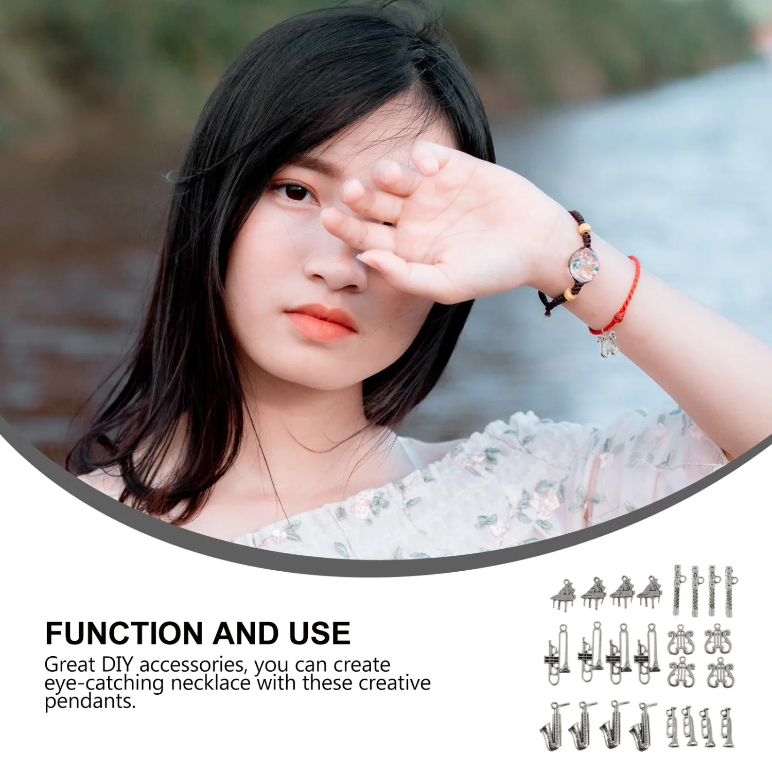 24Pcs DIY Pendants Necklace Bracelet Making Pendants Jewelry Making Parts
