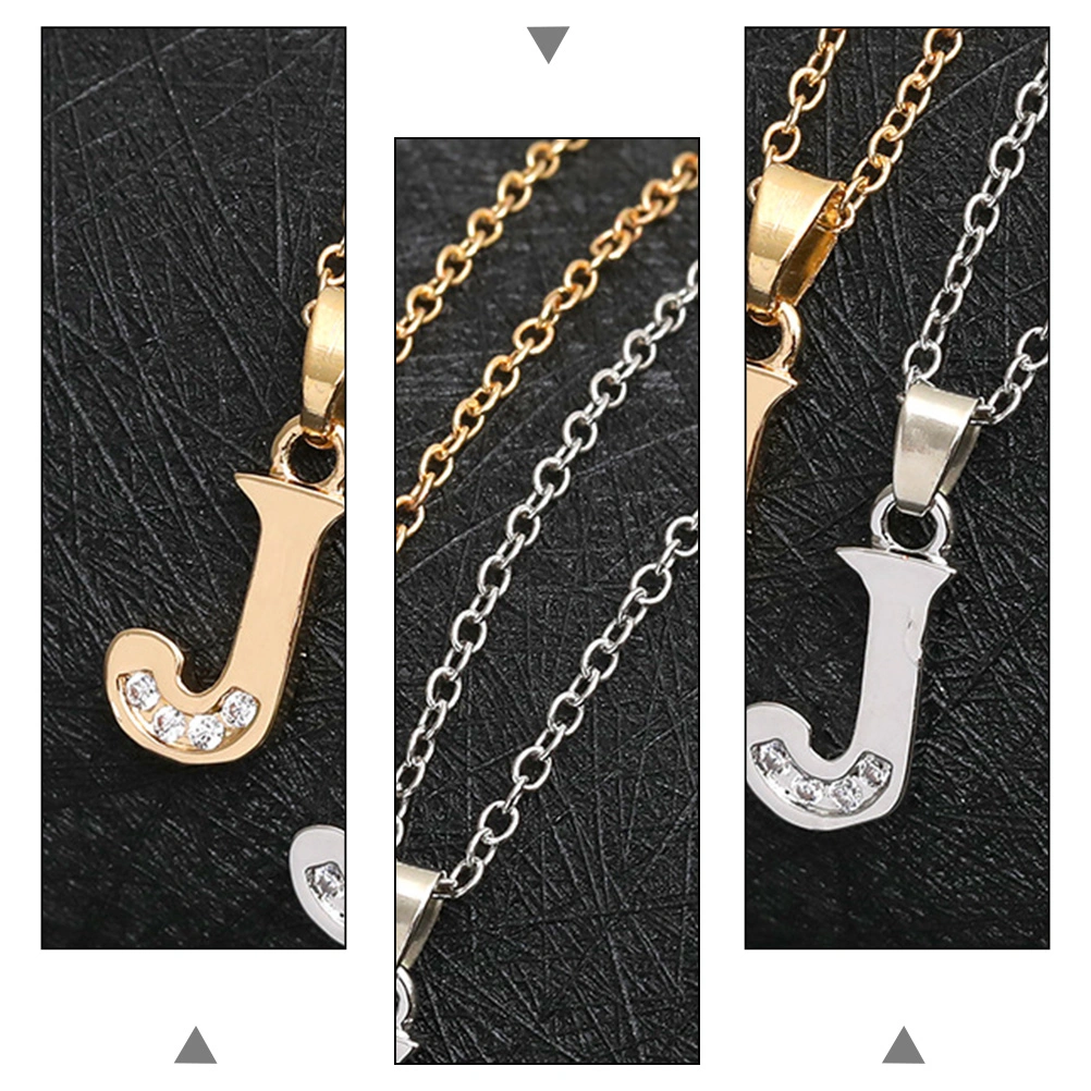 2pcs Capital Letter Pendant Necklace Silver and Golden Personalized Necklace