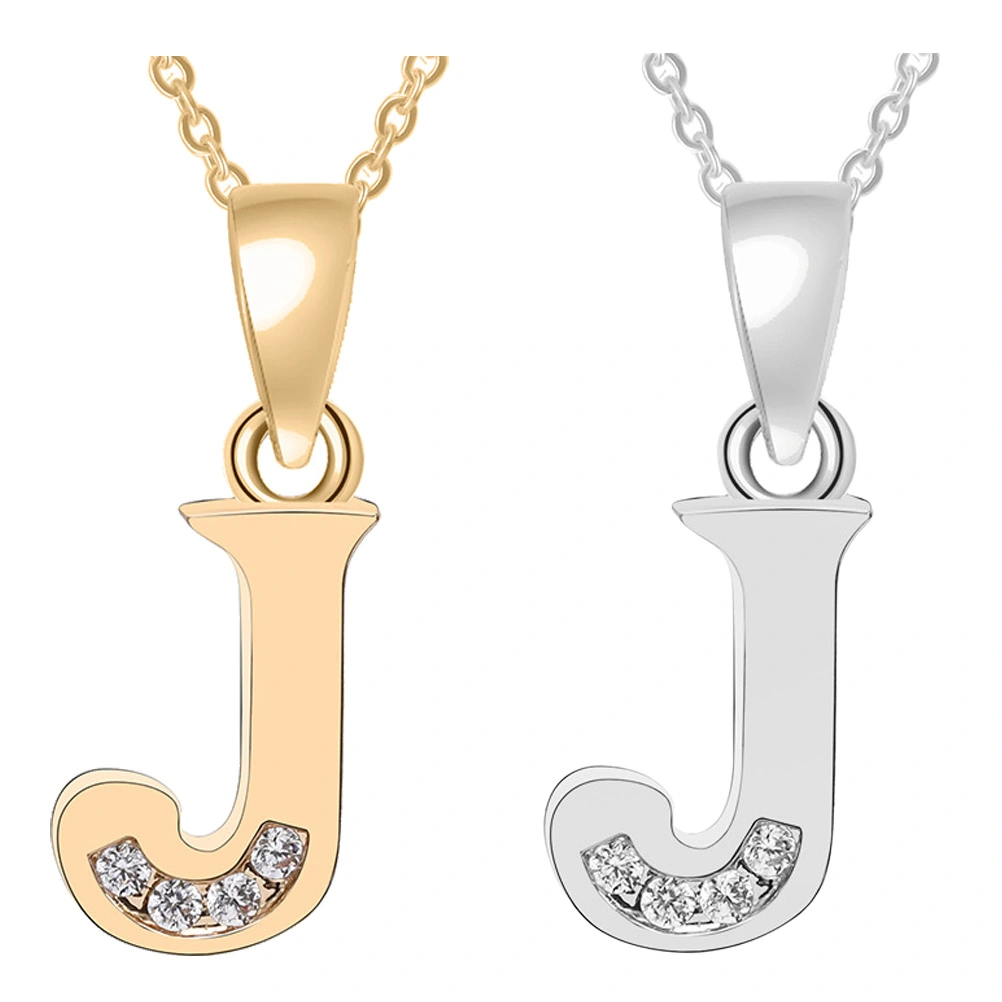 2pcs Capital Letter Pendant Necklace Silver and Golden Personalized Necklace