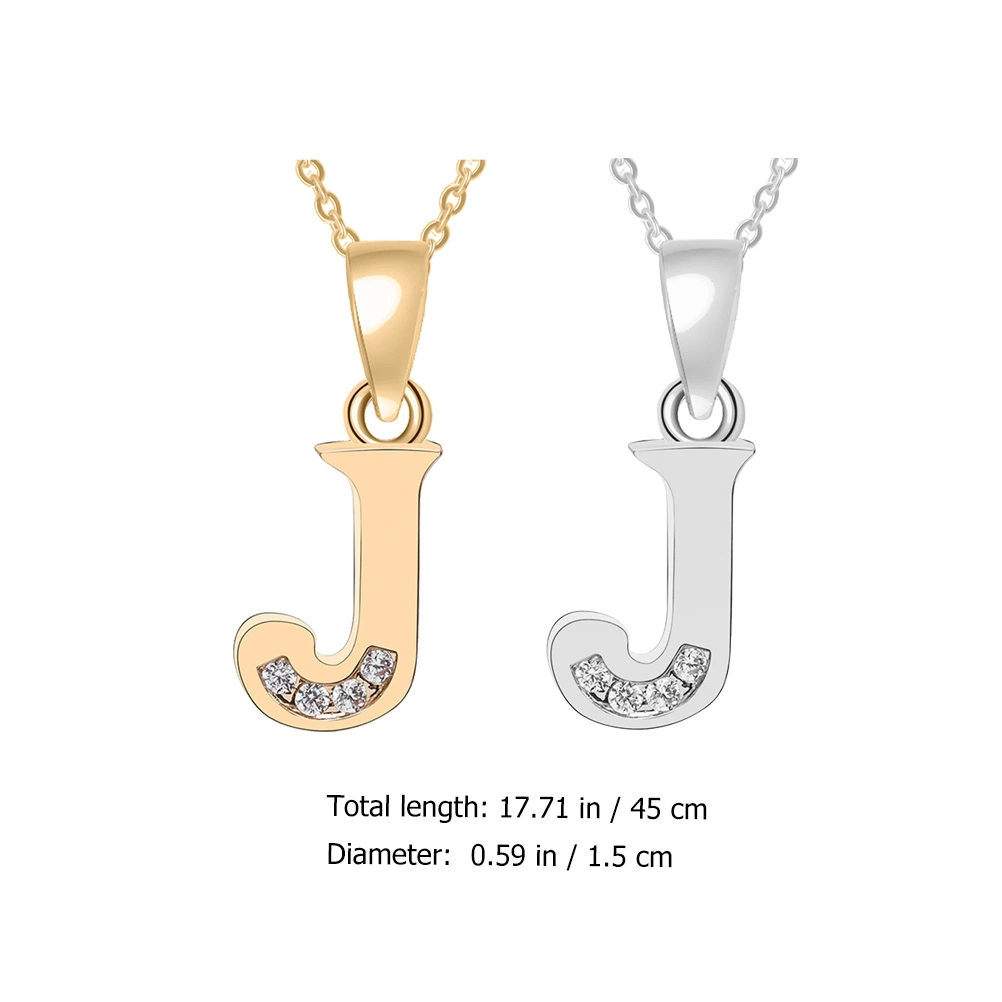 2pcs Capital Letter Pendant Necklace Silver and Golden Personalized Necklace