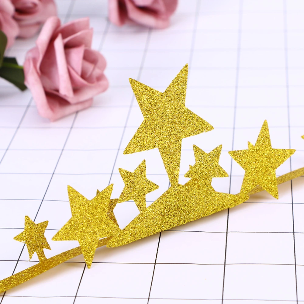 24pcs Glitter Birthday Hats Party Hats Crown and Star Hairband Party Decorations (4pcs Crown + 20pcs Star)