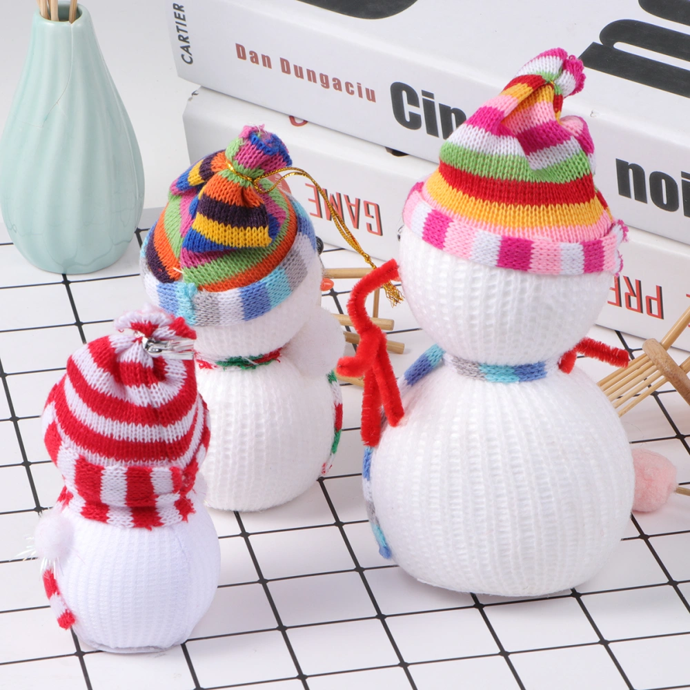 3pcs Creative Christmas Snowman Doll Ornaments Lovely Christmas Decorations Christmas Snowman Doll Xmas Tree Adornment Christmas Snowman Gift