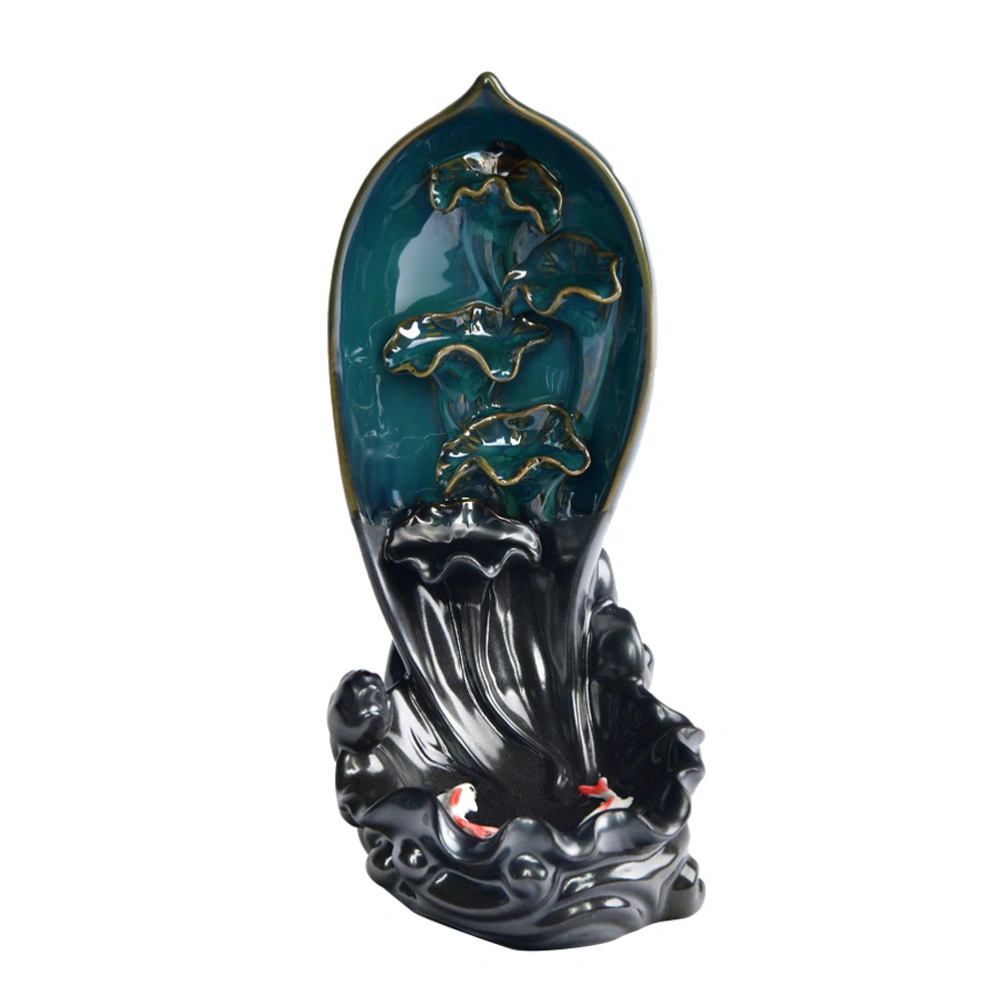 Lotus Shape Backflow Incense Burner Incense Holder Home Decor Aromatherapy Ornament for Living Room