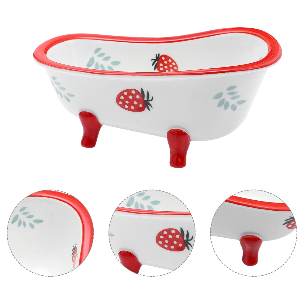 1Pc Ceramic Bathtub Shape Designed Storage Bowl Ice Cream Storage Container