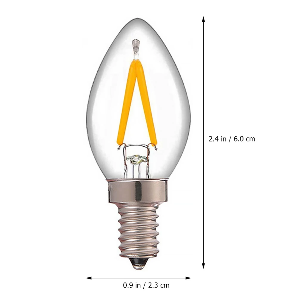 6Pcs 2W E14 Refrigerator Light Bulb Decorative Replacement Candle Lamp Bulb