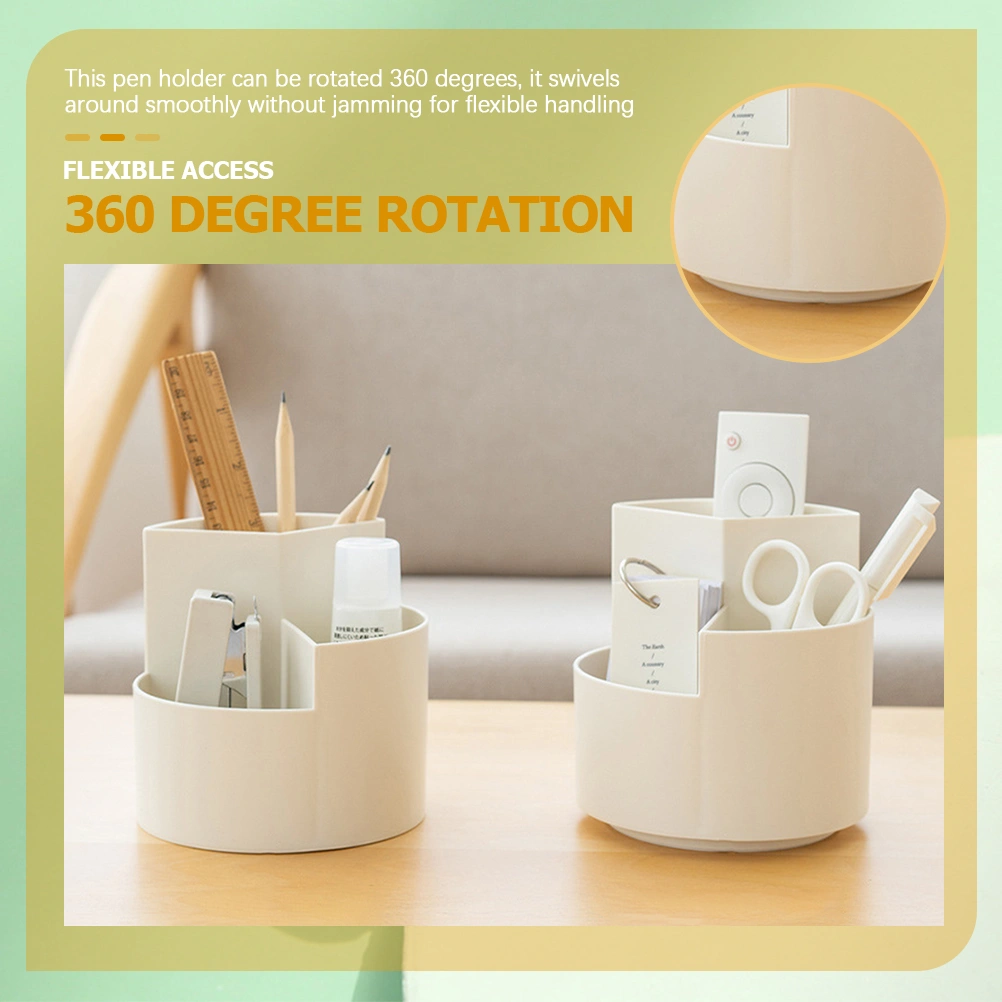 Multi Compartments Pencil Pen Holder Rotating Pen Organizers Stationery Supplies