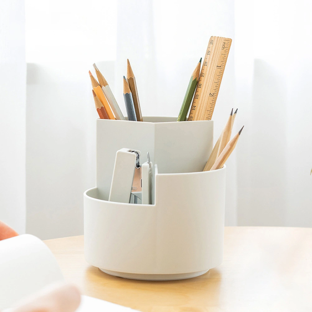 Multi Compartments Pencil Pen Holder Rotating Pen Organizers Stationery Supplies