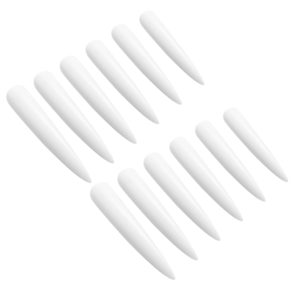 10 Packs of 120PCS False Nail Tips Nail Salon Nail Slices Nail Art Sample Display Piece Lengthen Fake Nail Patch Stage Art Nail Piece for Stage (White)