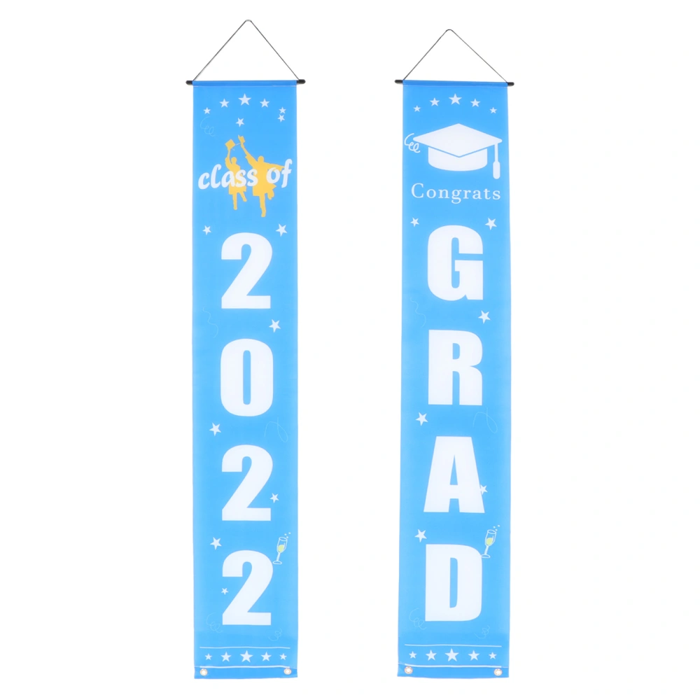 1 Pair of 2022 Graduation Season Couplet Graduation Party Wall Decor Props