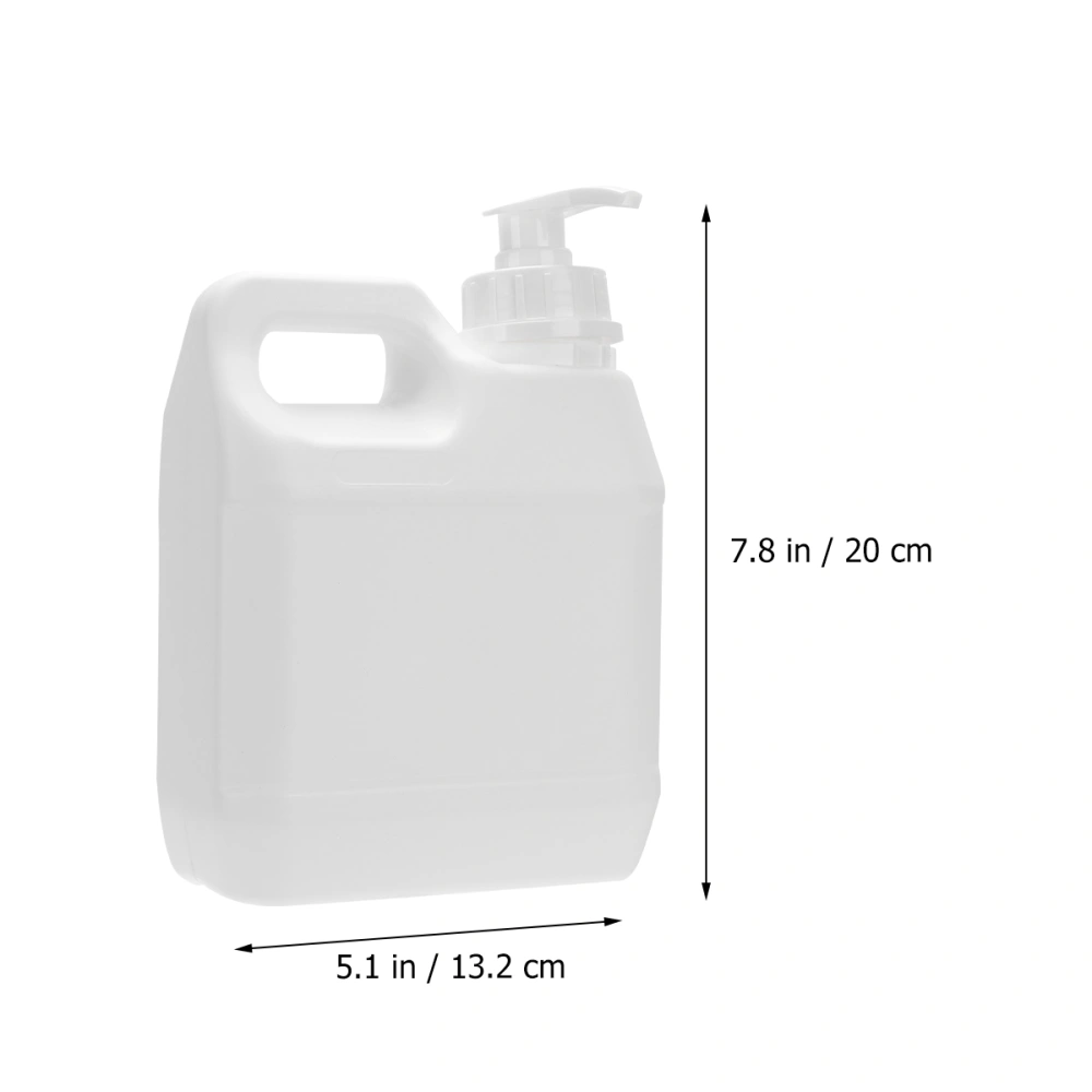 2PCS 1L Sterilization Liquid Pump Bottles Plastic Liquid Cosmetics Chemical Storage Container (White)