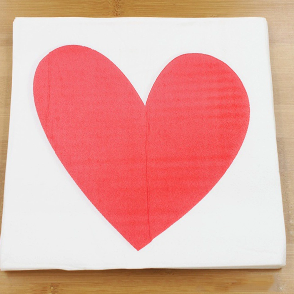 40pcs Chic Heart Printed Napkins Valentine's Day Paper Towel Facial Tissue Elegant Napkin for Party Banquet Daily Use