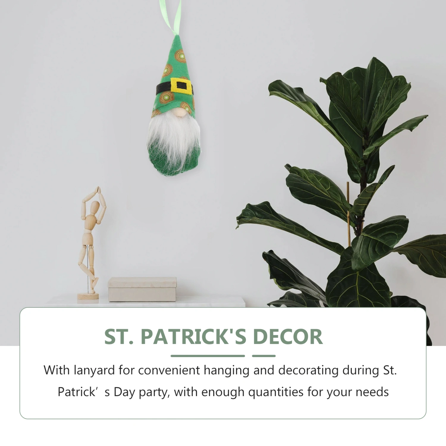3pcs St. Patrick's Hanging Doll St. Patrick's Day Gnome St. Patrick's Day Doll