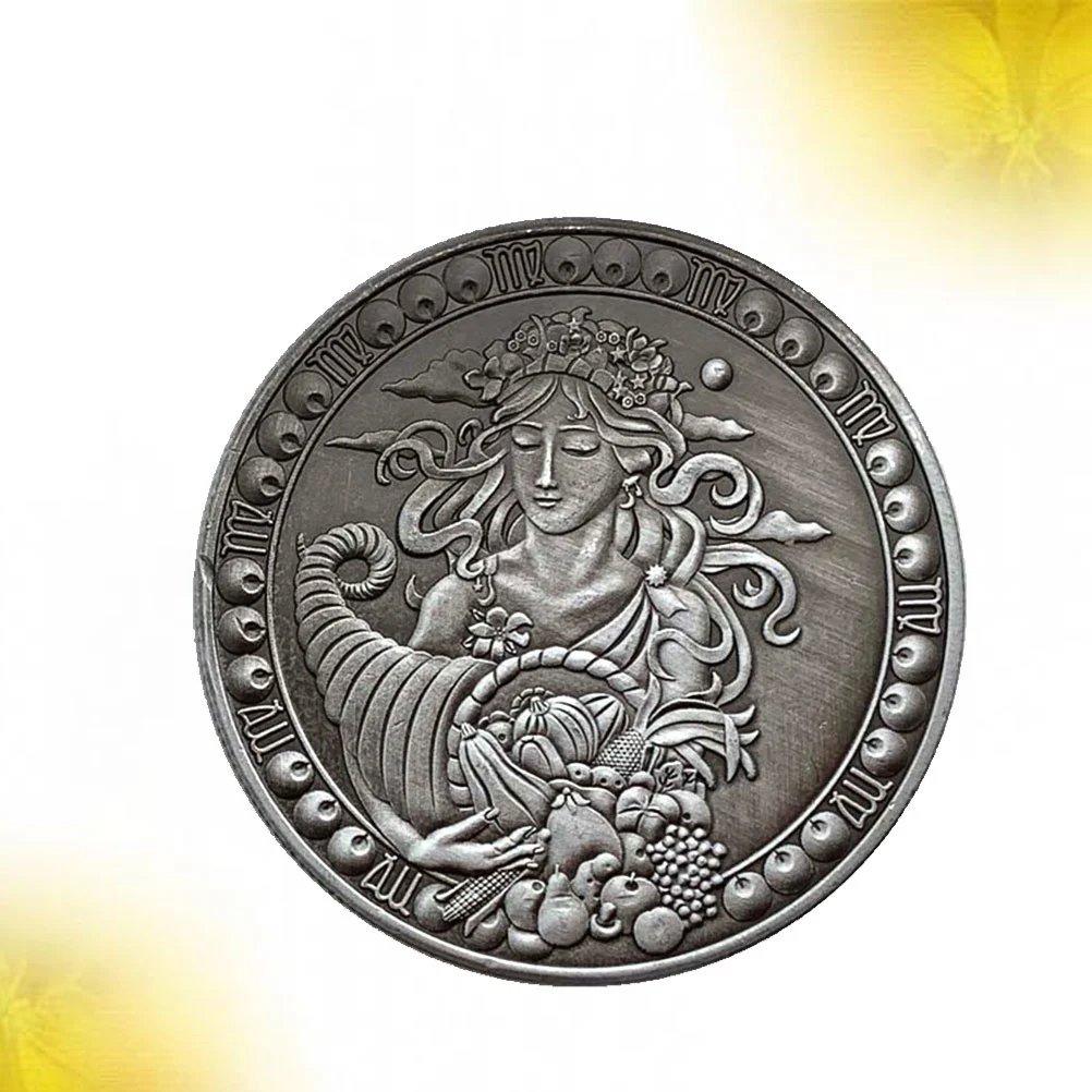 Vintage Twelve Constellations Commemorative Coin Stereoscopic Embossment Metal Coin Souvenir Gift Crafts (Virgo)