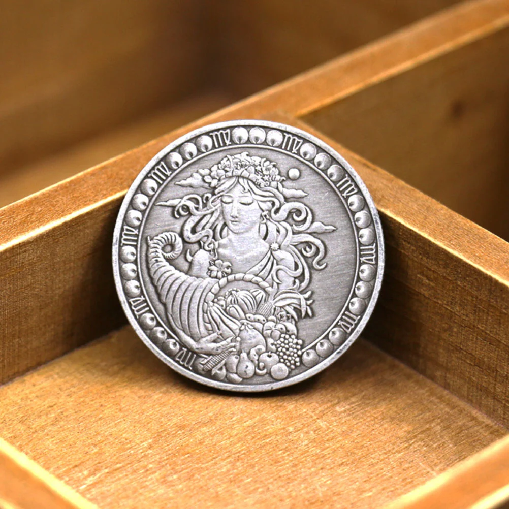 Vintage Twelve Constellations Commemorative Coin Stereoscopic Embossment Metal Coin Souvenir Gift Crafts (Virgo)