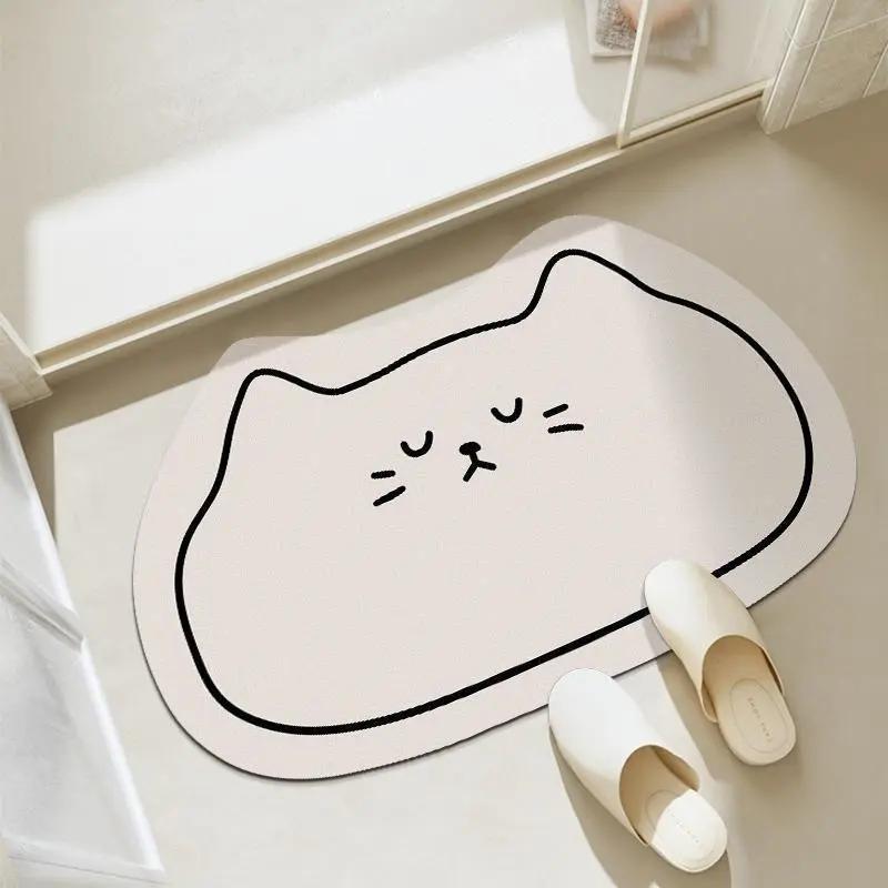 Cute Cartoon Diatom Ooze Floor Mat Toilet Water-absorbing Quick-drying