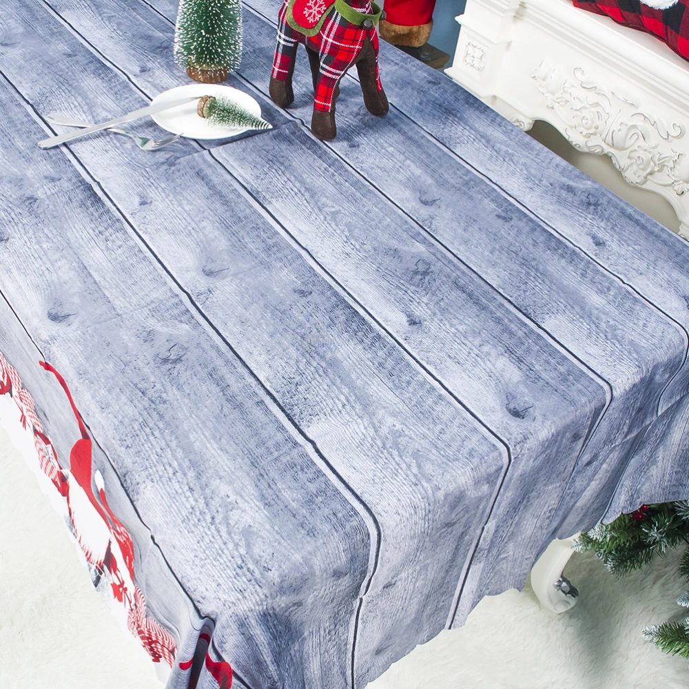 150x180cm Christmas Hat Printed Table Runner Washable Tablecloth Party Supplies Random Style