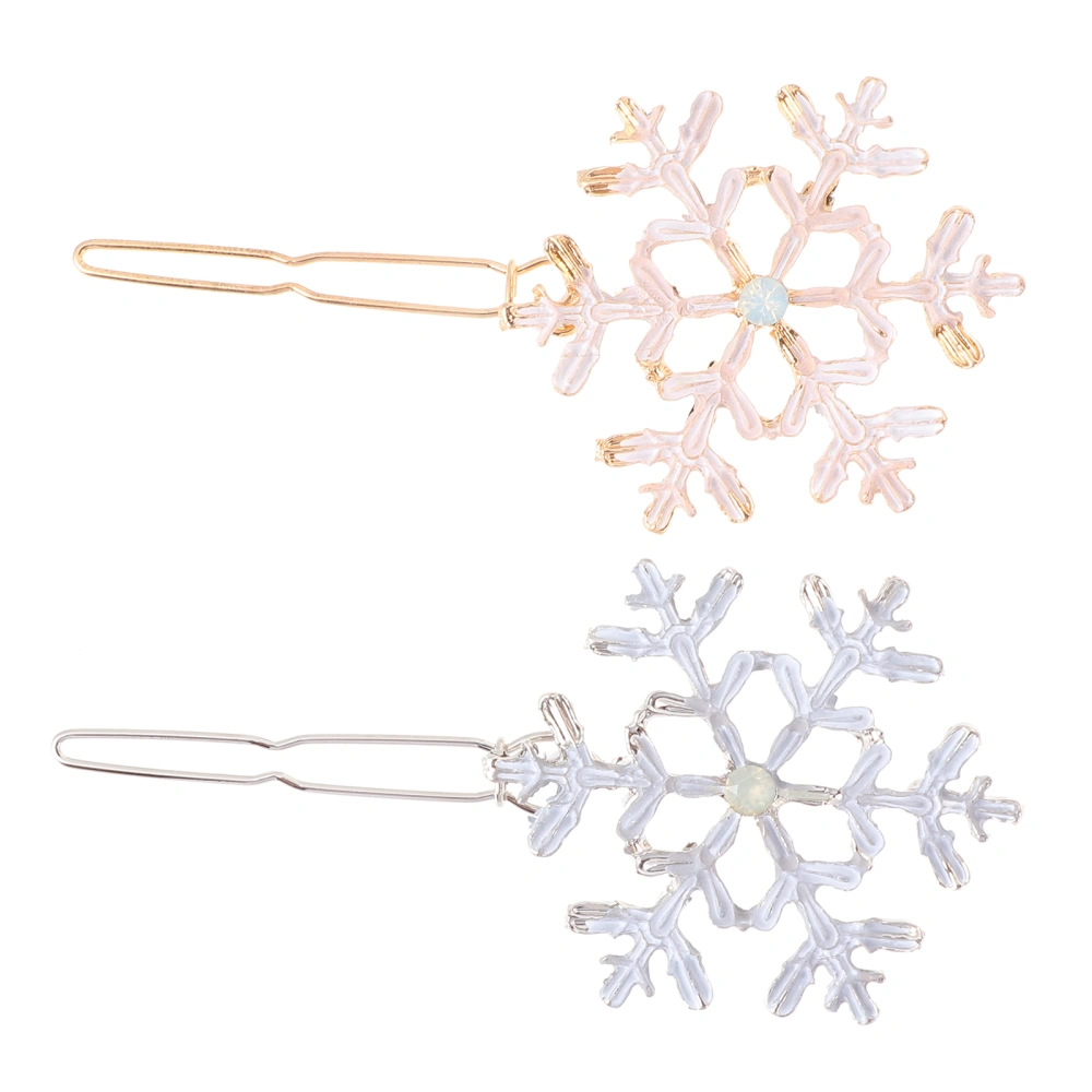 4pcs Elegant Christmas Barrettes Snowflake Hair Pin Hair Clips for Women